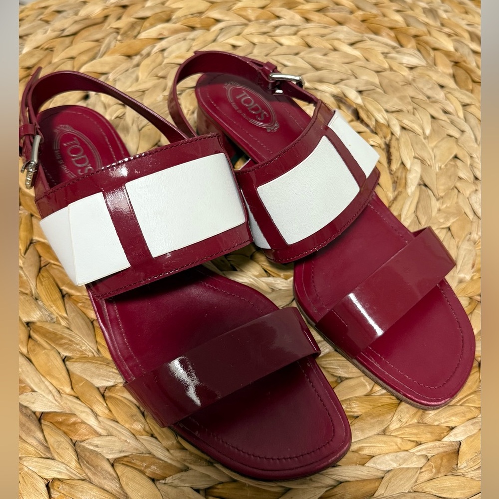 Tod’s heel sandals red and white, size: 37